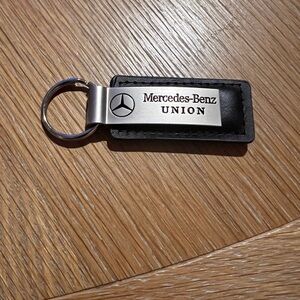 Mercedes Benz Black Leather Keychain
